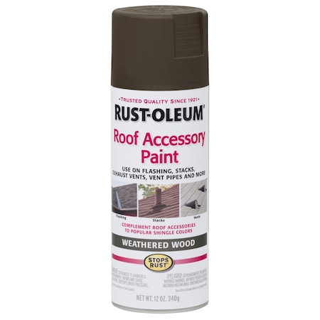 Rust-Oleum Spray Paint, Weathered Wood, Flat, 12 oz 285217